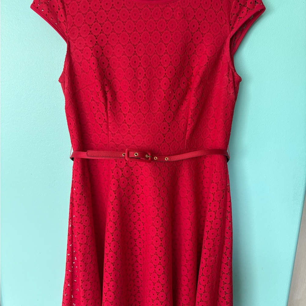 Dress Barn Vibrant Red Petite Dress
